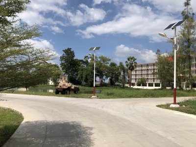 งานติดตั้งไฟถนนโรงเรียนนายร้อย