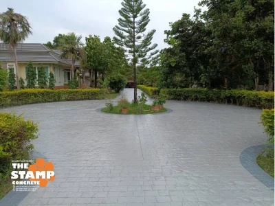 งานคอนกรีตพิมพ์ลาย Cobble Stone