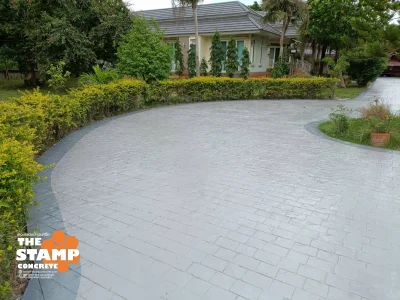 งานคอนกรีตพิมพ์ลาย Cobble Stone