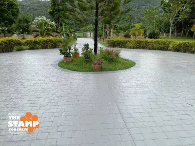 งานคอนกรีตพิมพ์ลาย Cobble Stone