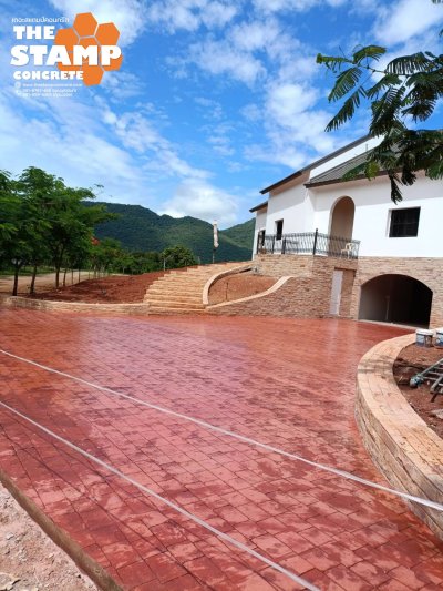 งานคอนกรีตพิมพ์ลาย Cobble Stone 