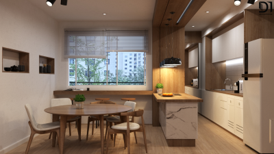 ห้องครัวคอนโดมิเนียม - โมเดิร์นคลาสสิคสไตล์