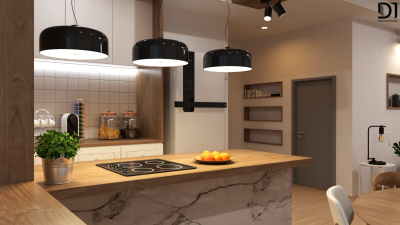 ห้องครัวคอนโดมิเนียม - โมเดิร์นคลาสสิคสไตล์