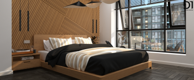 ห้องนอนคอนโดมิเนียม - โมเดิร์นนอร์ดิกสไตล์