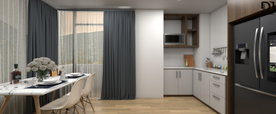 ห้องครัวคอนโดมิเนียม - โมเดิร์นสไตล์