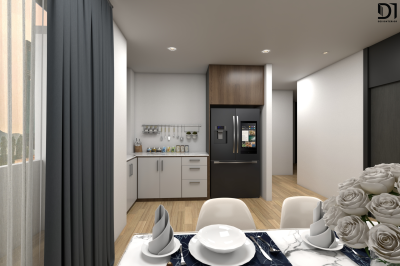 ห้องครัวคอนโดมิเนียม - โมเดิร์นสไตล์