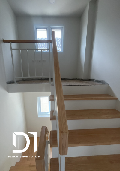 โครงการดีญ่าดอยสะเก็ด  ตั้งบันไดไม้ยางพารา (BUTT JOINT)