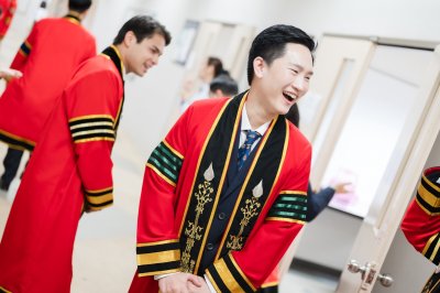 The atmosphere of a doctoral graduation ceremony