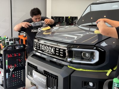 เคลือบแก้วรถ Toyota Landcrusier FJ ด้วยน้ำยาเคลือบแก้ว N10 NANONIX