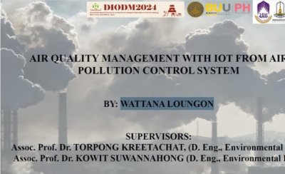 เข้าร่วมการนำเสนอบทความทางวิชาการ หัวข้อ “AIR QUALITY MANAGEMENT WITH IOT FROM AIR POLLUTION CONTROL SYSTEM” ในงานประชุมวิชาการระดับนานาชาติ Second International Symposium on Data-Driven Intelligent Optimization for Decision Making (DIODM2024) 