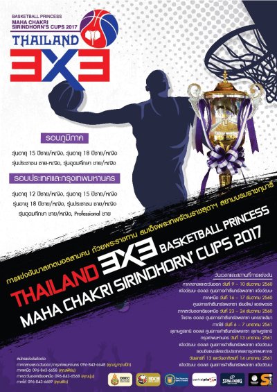 ดาวโหลดใบสมัครบาสเกตบอลสามคน รายการ THAILAND 3x3 BASKETBALL PRINCESS MAHA CHAKRI SIRINDHORN’ CUPS 2017