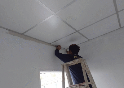 งานติดตั้งฝ้าทีบาร์สำนักงาน