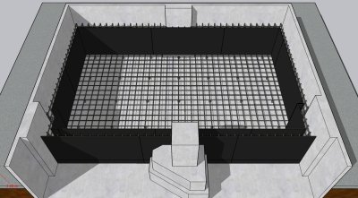 งานออกแบบบ่อเก็บน้ำคอนกรีตเสริมเหล็ก 3D