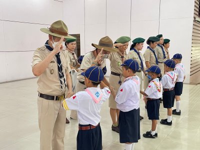 พิธีเข้ารับหมวกลูกเสือสำรอง ป.1