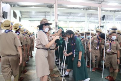 พิธีเข้าประจำกองลูกเสือ เนตรนารี สามัญ ป.4  