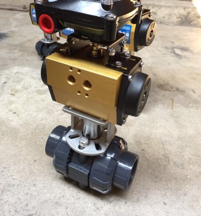 SIRCA Pneumatic Rotary Actuator Ball Valves UPVC + limit Switch Box APL02