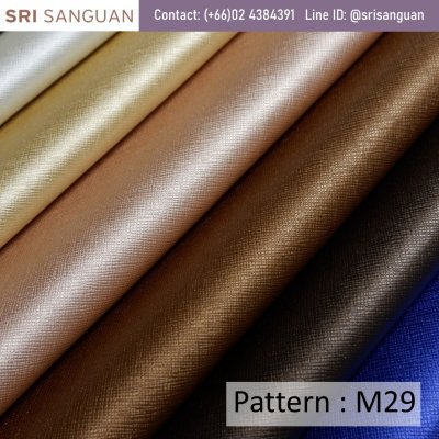 M29 หนังเทียมเมทัลลิก ลายกล่อง Prada