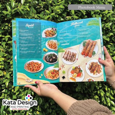 Hardcover food menu for restaurants and cafes, beautiful and durable