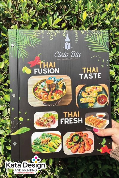 Elegant hardcover food menu, enhancing the appeal of any restaurant