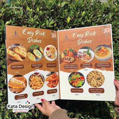 Elegant hardcover food menu, enhancing the appeal of any restaurant