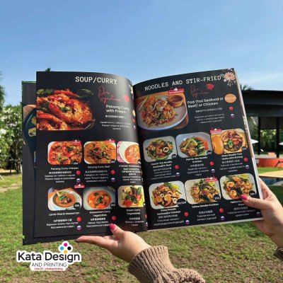 Elegant hardcover food menu, enhancing the appeal of any restaurant