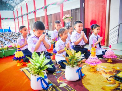 พิธีไหว้ครู (敬师仪式) ประจำปีการศึกษา 2568 ระดับประถมศึกษาและมัธยมศึกษา