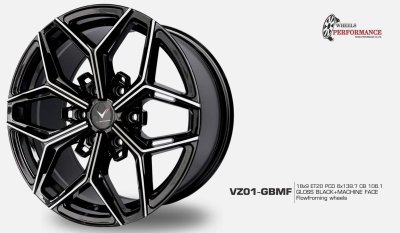 V-RACING VZ01 Gloss Black Machine Face