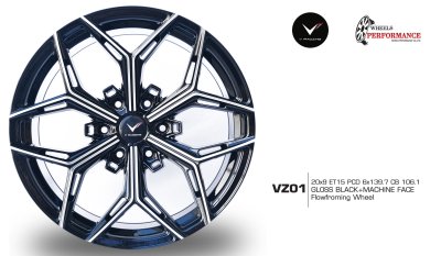 V-RACING VZ01 Gloss Black Machine Face