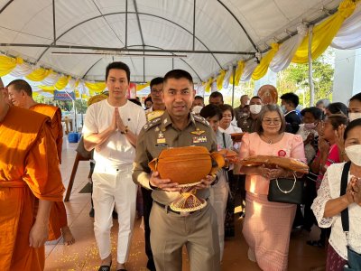 พล.ต.อ.สุรเชษฐ์ เป็นประธานร่วมสร้างอุโบสถ ณ วัดโพธิ์ศรี อ.สอยดาว จว.จันทรบุรี 