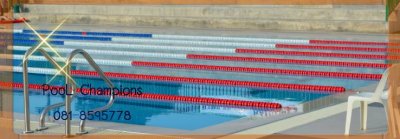 ลู่ สระว่ายน้ำ ทุ่น ตัดคลื่น 4 นิ้ว (10ซม.) มาตรฐาน 25 เมตร แข่งขัน 0818595778 lane rope line swimming pool anti wave floating 