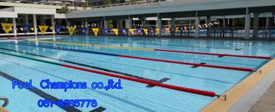 ลู่ สระว่ายน้ำ ทุ่น ตัดคลื่น 4 นิ้ว (10ซม.) มาตรฐาน 50 เมตร แข่งขัน 0818595778 lane rope line swimming pool anti wave floating 