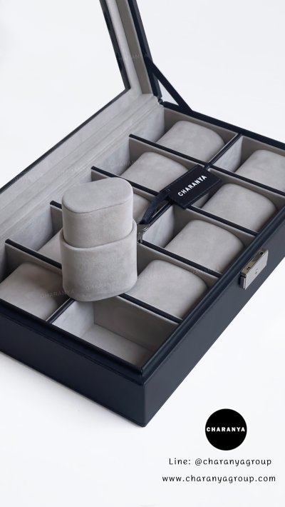 Watch Storage Box Oranizer กล่องนาฬิกา 10 เรือน งานดี วัสดุดี เกรดพรีเมี่ยม สวยหรู ดูแพง หมอนนิ่มใส่นาฬิกาไซส์ใหญ่ได้ถึง 55มม. มีกุญแจล็อค หมอน 2in1 หมอนนาฬิกาสำหรับคนข้อมือเล็ก มอบเป็นของขวัญได้ ของขวัญให้ผู้ชาย ของขวัญให้ลูกค้าวีไอพี ของขวัญวันเกิด ของข