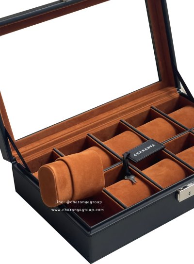 Watch Storage Box Organizer กล่องนาฬิกา 10 เรือน กล่องใส่นาฬิกาเรือนใหญ่ งานดี วัสดุดี เกรดพรีเมี่ยม สวยหรู ดูแพง หมอนนิ่มใส่นาฬิกาไซส์ใหญ่ได้ถึง 55มม. มีกุญแจล็อค หมอน 2in1 หมอนนาฬิกาสำหรับคนข้อมือเล็ก มอบเป็นของขวัญได้ ของขวัญให้ผู้ชาย ของขวัญให้ลูกค้า 
