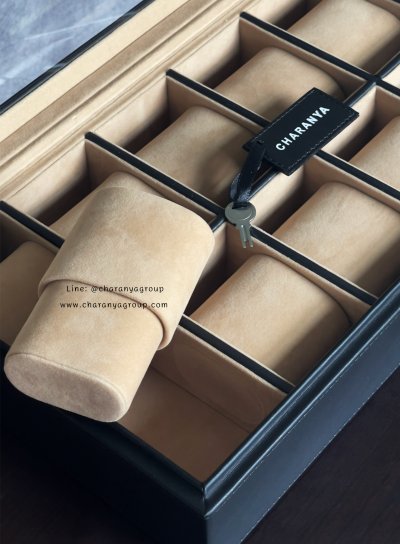 Watch Storage Box Organizer กล่องนาฬิกา 10 เรือน กล่องใส่นาฬิกาเรือนใหญ่ งานดี วัสดุดี เกรดพรีเมี่ยม สวยหรู ดูแพง หมอนนิ่มใส่นาฬิกาไซส์ใหญ่ได้ถึง 55มม. มีกุญแจล็อค หมอน 2in1 หมอนนาฬิกาสำหรับคนข้อมือเล็ก มอบเป็นของขวัญได้ ของขวัญให้ผู้ชาย ของขวัญให้ลูกค้า 