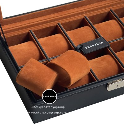 Watch Storage Box Organizer กล่องนาฬิกา 10 เรือน กล่องใส่นาฬิกาเรือนใหญ่ งานดี วัสดุดี เกรดพรีเมี่ยม สวยหรู ดูแพง หมอนนิ่มใส่นาฬิกาไซส์ใหญ่ได้ถึง 55มม. มีกุญแจล็อค หมอน 2in1 หมอนนาฬิกาสำหรับคนข้อมือเล็ก มอบเป็นของขวัญได้ ของขวัญให้ผู้ชาย ของขวัญให้ลูกค้า 