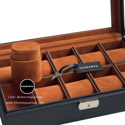 Watch Storage Box Organizer กล่องนาฬิกา 10 เรือน กล่องใส่นาฬิกาเรือนใหญ่ งานดี วัสดุดี เกรดพรีเมี่ยม สวยหรู ดูแพง หมอนนิ่มใส่นาฬิกาไซส์ใหญ่ได้ถึง 55มม. มีกุญแจล็อค หมอน 2in1 หมอนนาฬิกาสำหรับคนข้อมือเล็ก มอบเป็นของขวัญได้ ของขวัญให้ผู้ชาย ของขวัญให้ลูกค้า 