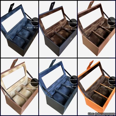 3 PIECE WATCH BOX STORAGE ORGANIZER กล่องนาฬิกา 3 เรือน หมอน 2 ชั้น 2in1 หุ้มหนังอย่างดี งานสวยหรู เกรดพรีเมี่ยม 