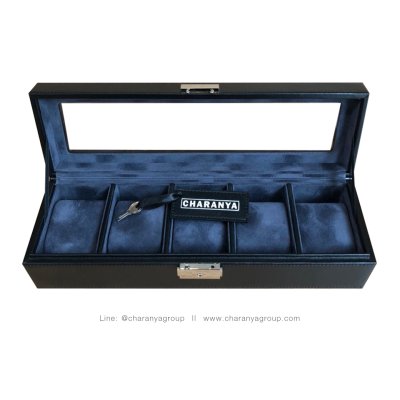 5 Slot Watches Box Storage Organizer กล่องใส่นาฬิกา กล่องเก็บนาฬิกา 5 เรือน หุ้มหนัง และ กำมะหยี่ อย่างดี 