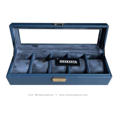 5 Slot Watches Box Storage Organizer กล่องใส่นาฬิกา กล่องเก็บนาฬิกา 5 เรือน หุ้มหนัง และ กำมะหยี่ อย่างดี 