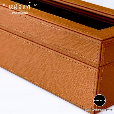 กล่องนาฬิกาหนังแท้ กล่องนาฬิกาสีส้ม สีอิฐ หนังวัวแท้ Orange Brick Leather Watches Storage Box Organizer Line: @charanyagroup