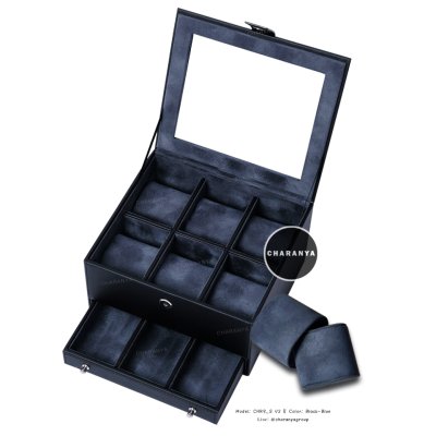 Premium Watches Box กล่องใส่นาฬิกา9เรือน เกรดพรีเมี่ยม พร้อมหมอนนาฬิกาสำหรับคนข้อมือเล็ก กล่องใส่นาฬิกา ใส่เครื่องประดับ 2 ชั้นลิ้นชัก  เกรดอย่างดี มีหมอนสำหรับคนข้อมือเล็ก สวยพรีเมี่ยม วัสดุดี ควรค่าแก่การใช้งาน TEL: 093-6699642 Line: @charanyagroup