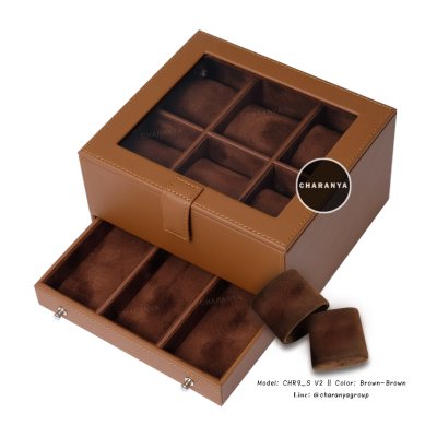 Premium Watches Box กล่องใส่นาฬิกา9เรือน เกรดพรีเมี่ยม พร้อมหมอนนาฬิกาสำหรับคนข้อมือเล็ก กล่องใส่นาฬิกา ใส่เครื่องประดับ 2 ชั้นลิ้นชัก  เกรดอย่างดี มีหมอนสำหรับคนข้อมือเล็ก สวยพรีเมี่ยม วัสดุดี ควรค่าแก่การใช้งาน TEL: 093-6699642 Line: @charanyagroup