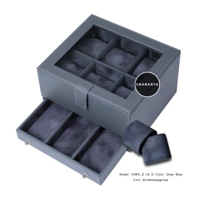 Premium Watches Box กล่องใส่นาฬิกา9เรือน เกรดพรีเมี่ยม พร้อมหมอนนาฬิกาสำหรับคนข้อมือเล็ก กล่องใส่นาฬิกา ใส่เครื่องประดับ 2 ชั้นลิ้นชัก  เกรดอย่างดี มีหมอนสำหรับคนข้อมือเล็ก สวยพรีเมี่ยม วัสดุดี ควรค่าแก่การใช้งาน TEL: 093-6699642 Line: @charanyagroup