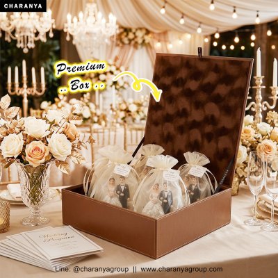 Leather Premuim Box กล่องหนังใส่ของ กล่องใส่สินสอด กล่องใส่ของชำร่วย เกรดพรีเมี่ยม หุ้มหนัง PU และ กำมะหยี่อย่างดี