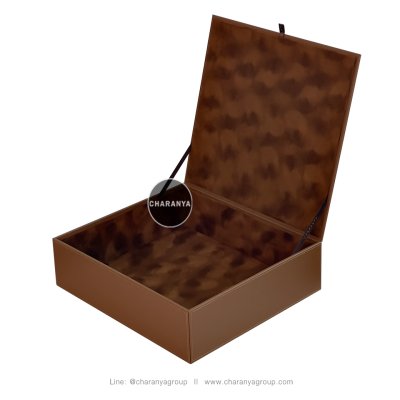 Leather Premuim Box กล่องหนังใส่ของ กล่องใส่สินสอด กล่องใส่ของชำร่วย เกรดพรีเมี่ยม หุ้มหนัง PU และ กำมะหยี่อย่างดี