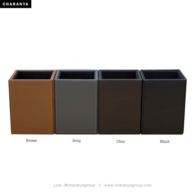 กล่องใส่รีโมท ใส่เครื่องเขียน กล่องใส่ปากกา กล่องจัดระเบียบ กล่องใส่ของบนโต๊ะทำงาน  กล่องหนัง Stationary Box