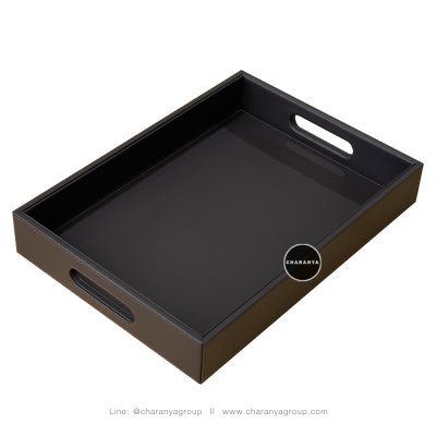 Leather Tray ถาดหนัง ถาดเสริฟ ถาดมีหูจับ ถาดใส่ของ ถาดใส่ขนม ถาดโรงแรม ถาดร้านอาหาร 