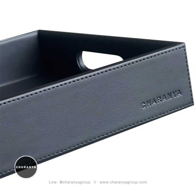 Leather Tray ถาดหนัง ถาดเสริฟ ถาดมีหูจับ ถาดใส่ของ ถาดใส่ขนม ถาดโรงแรม ถาดร้านอาหาร 