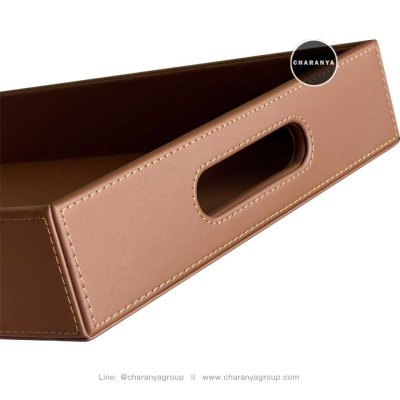Leather Tray ถาดหนัง ถาดเสริฟ ถาดมีหูจับ ถาดใส่ของ ถาดใส่ขนม ถาดโรงแรม ถาดร้านอาหาร 