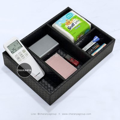 Leather Tray ถาดหนัง ถาดแบ่งช่อง ใส่ของอเนกประสงค์  ถาดโรงแรม ถาดใส่ของห้องVIP ถาดใส่อาหารว่าง ถาดใส่ขนม ถาดลิ้นชัก ถาดใส่ลิ้นชัก ถาดใส่เครื่องเขียน จัดโต๊ะทำงาน กล่องใส่เครื่องเขียน ของใช้สำนักงาน